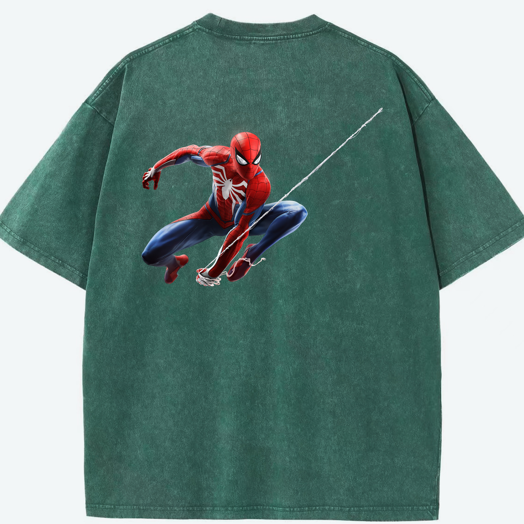 （画像用） Spider Man スパイダーマン 綿100% ヴィンテージ風 半袖Tシャツ（背面プリント）